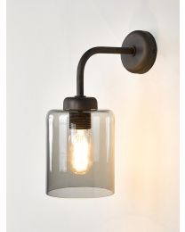 Landelijke Wandlamp Met Gefumeerd Glas