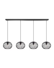 Hanglamp Balk Wire Thinking, 4 Lichtpunten, Zwart