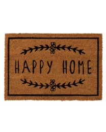 Deurmat Happy Home Kokos Naturel/zwart