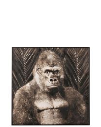 Schilderij Gorilla Canvas/hout Donkerbruin