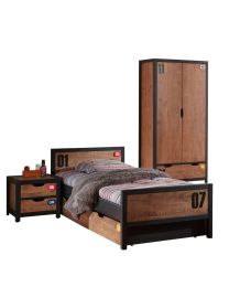 De Alex-combinatie Met Nachttafel ,  Bed 90x200cm,  Rolbed En 2-deurs Kleerkast