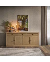 Landelijke Eiken Dressoir, 4 Lade En 4 Deuren