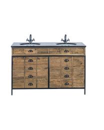 Bath Cabinet Reclaimed Oak Metal Frame