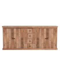 Dressoir In Gerecycleerde Teak, 4 Deurs En 4 Lade