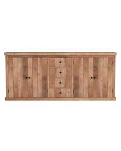 Dressoir In Gerecycleerde Teak, 4 Deurs En 4 Lade